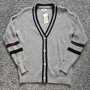 Evereve Women's Astrid Varsity Cardigan Grey XS